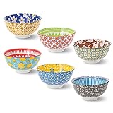 Ciotola in Ceramica - Piccole in Porcellana 300 Ml - Set di 6 Ciotoline Colorate per Cucina | Gelato | Zuppa | Cereali | Riso | Yogurt - Adatto per Microonde e Lavastoviglie